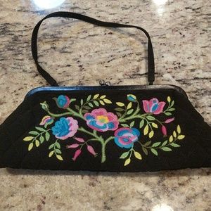 Vera Bradley floral embroidery clutch